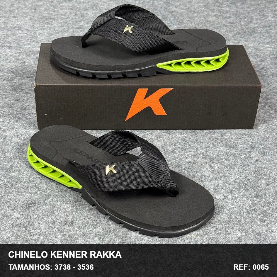 Chinelo Kenner Rakka - Preto Verde