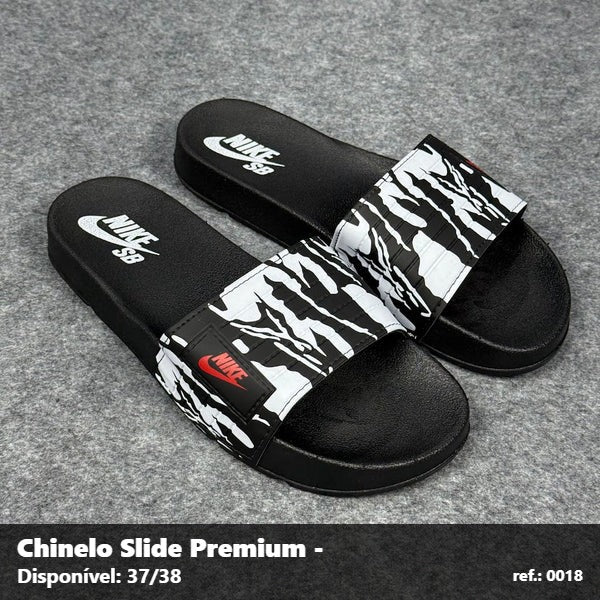 Chinelo Slide Nike SB - Preto Branco detalhe Vermelho 62