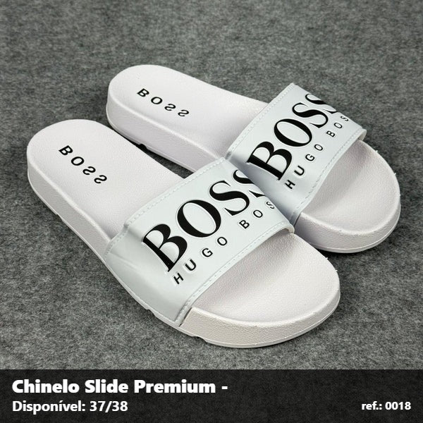 Chinelo Slide Hugo Boss - Branco Preto 17