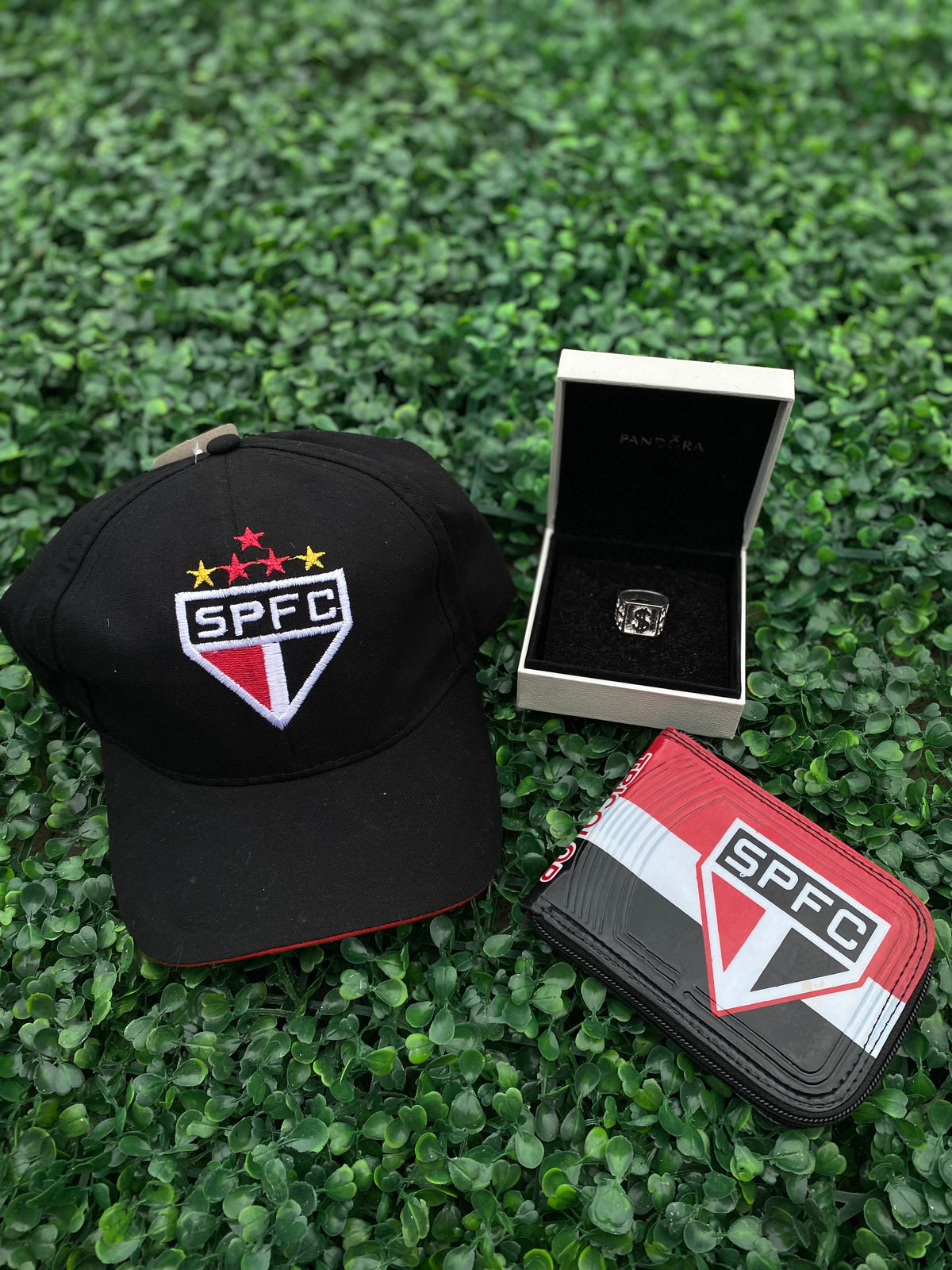 Conjunto São Paulo / Boné e Carteira + (Dedeira de brinde)