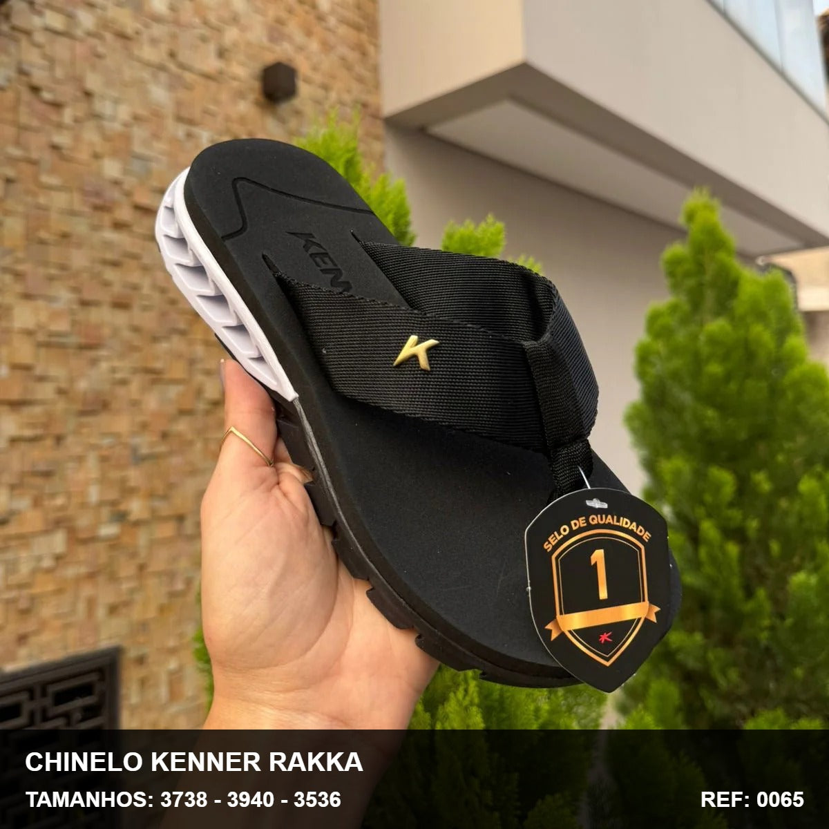 Chinelo Kenner Rakka - Preto BRANCO