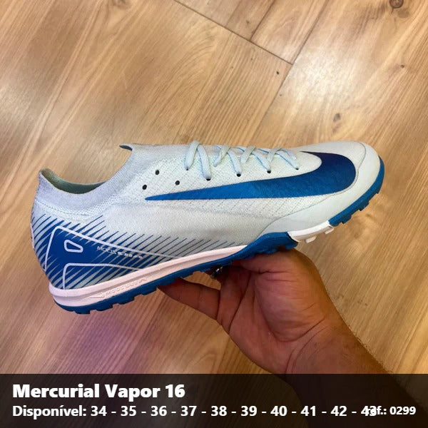 Chuteira Mercurial Vapor 16 - Branca Azul