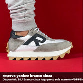 TENIS RESERVA YANKEE - BRANCO CINZA PRETO