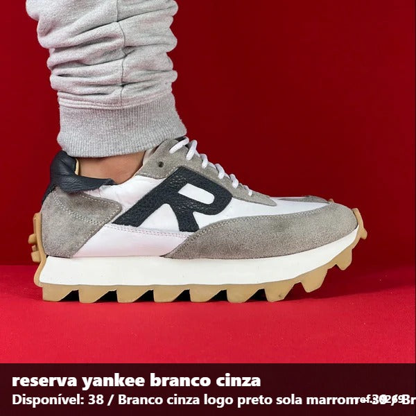 TENIS RESERVA YANKEE - BRANCO CINZA PRETO
