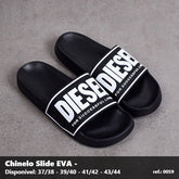 Chinelo Slide Diesel - Preto com Branco 07