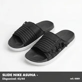 Chinelo Slide Nike Asuna - Preta sola Branca 01