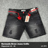 Bermuda Brow Jeans Escuro Estilo Jogador