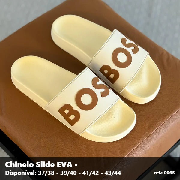 Chinelo Slide Hugo Boss - Bege detalhe Marrom 03
