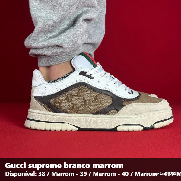 TENIS GUCCI SUPREME - BRANCO MARROM