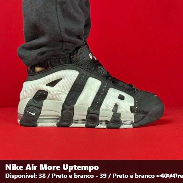 TENIS NIKE AIR MORE UPTEMPO - PRETO E BRANCO