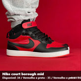 TENIS NIKE COURT BOROUGH - MID VERMELHO PRETO