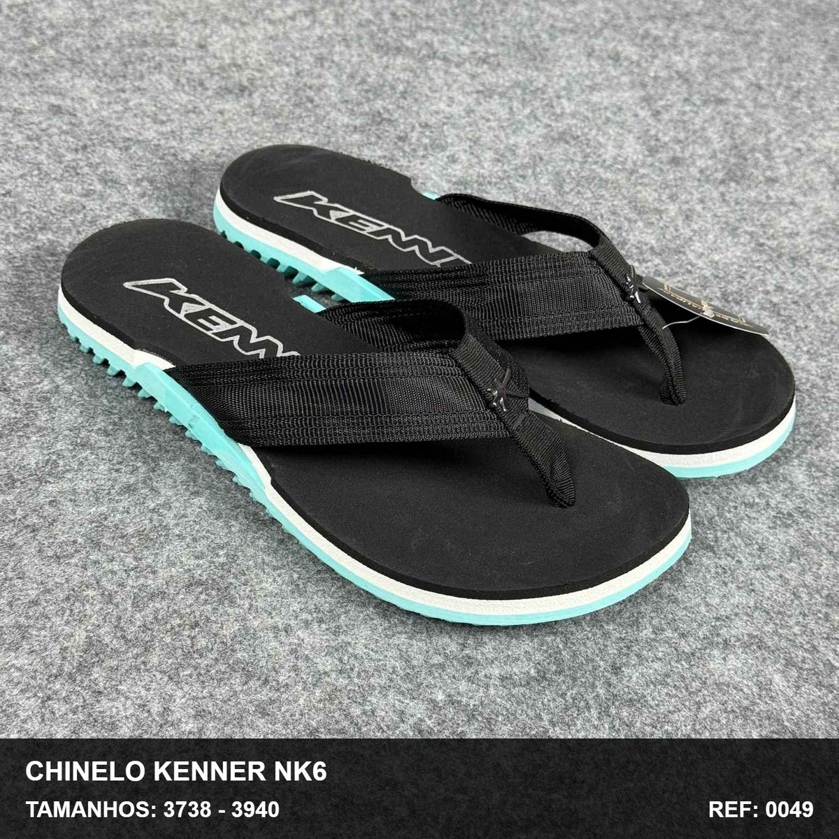 Chinelo Kenner NK6 - Preto Verde Agua