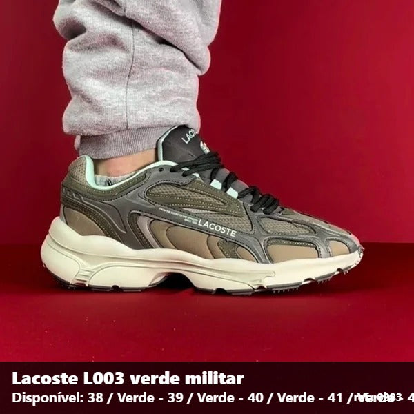 TENIS LACOSTE L003 - VERDE MILITAR