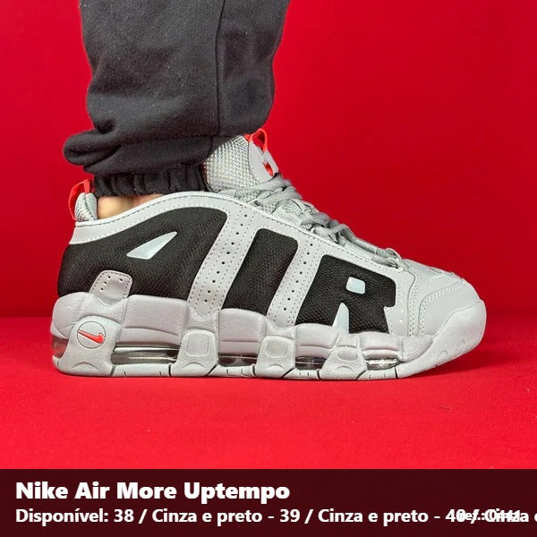 TENIS NIKE AIR MORE UPTEMPO - CINZA E PRETO