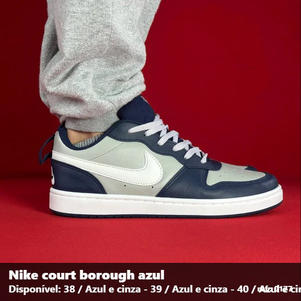 TENIS NIKE COURT BOROUGH - AZUL E CINZA