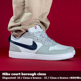 TENIS NIKE COURT BOROUGH - CINZA E BRANCO