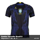 Camisa Torcedor Brasil Copa 2026 Masculina - Azul e preta
