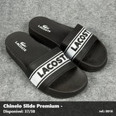Chinelo Slide Lacoste - Preto Branco 07