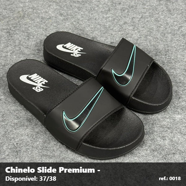 Chinelo Slide Nike - Preto detalhe Verde Água 03