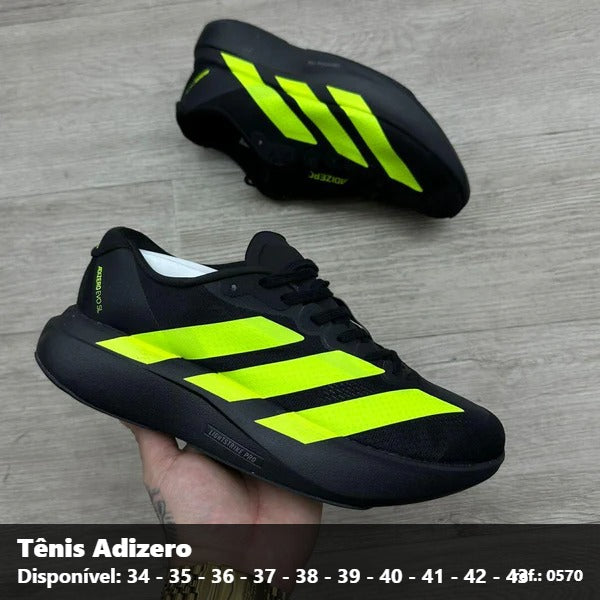 TENIS ADIDAS ADIZERO - PRETO VERDE FLORESCENTE