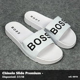 Chinelo Slide Hugo Boss - Branco detalhe Preto 11