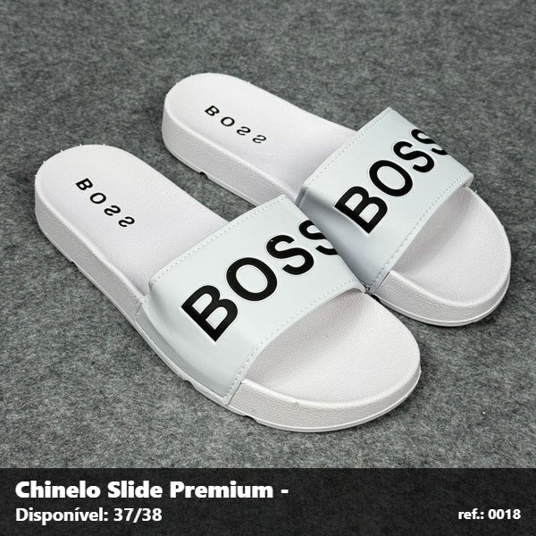 Chinelo Slide Hugo Boss - Branco detalhe Preto 11