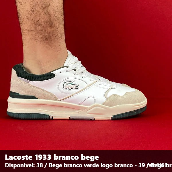TENIS LACOSTE 1933 - BEGE VERDE