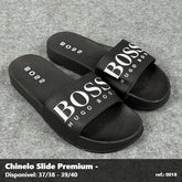Chinelo Slide Hugo Boss - Preto detalhe Branco 04