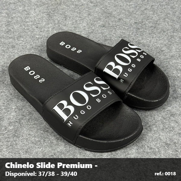 Chinelo Slide Hugo Boss - Preto detalhe Branco 04