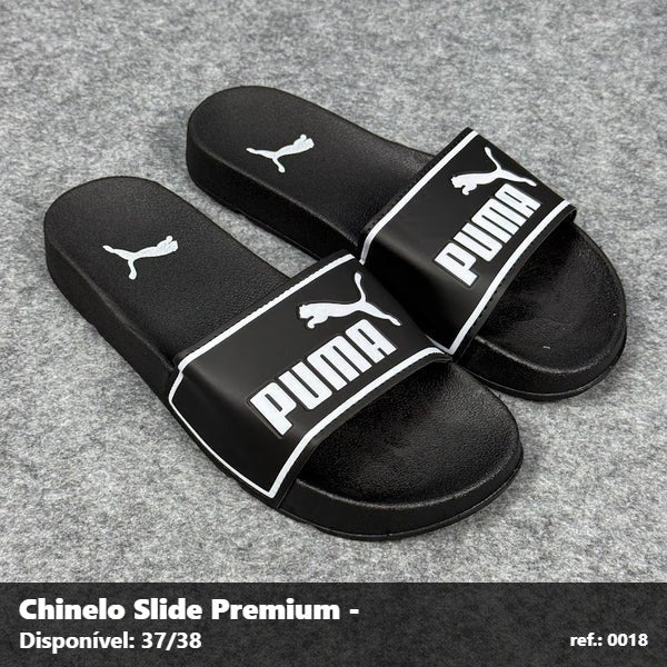 Chinelo Slide Puma - Preto detalhe Branco 05