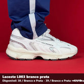 TENIS LACOSTE L003 - BRANCO PRATA