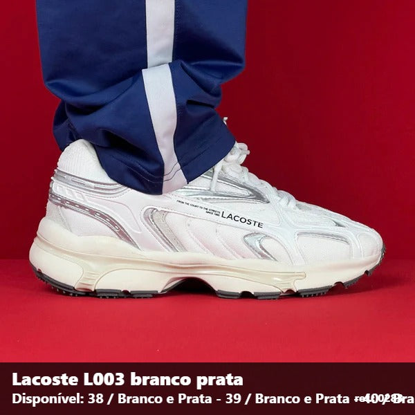TENIS LACOSTE L003 - BRANCO PRATA