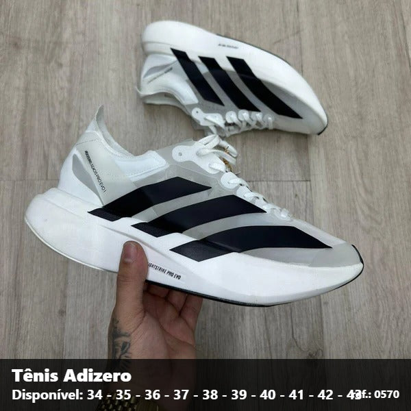 TENIS ADIDAS ADIZERO - BRANCO CINZA PRETO