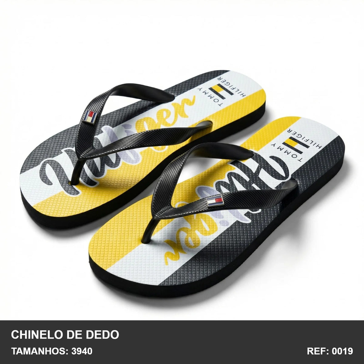 Chinelo de Dedo - Preto AMARELO TMY-47