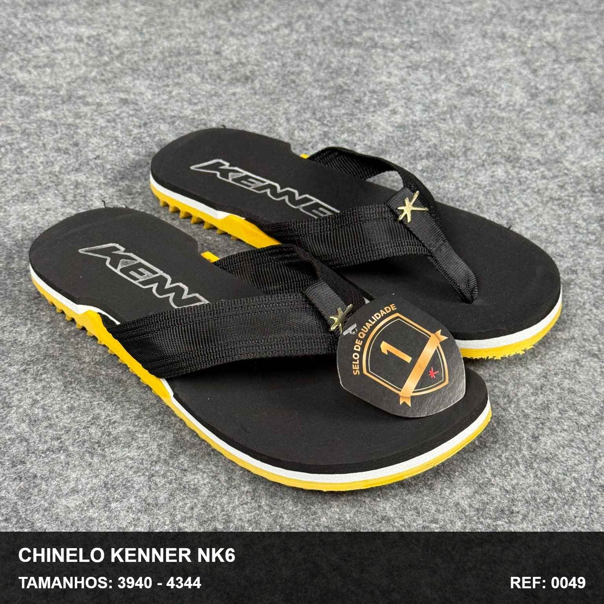Chinelo Kenner NK6 - Preto Amarelo