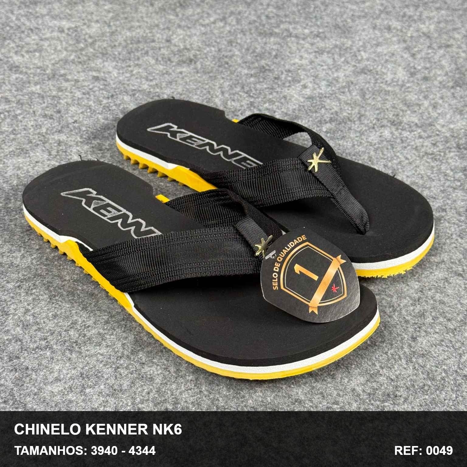 Chinelo Kenner NK6 - Preto Amarelo