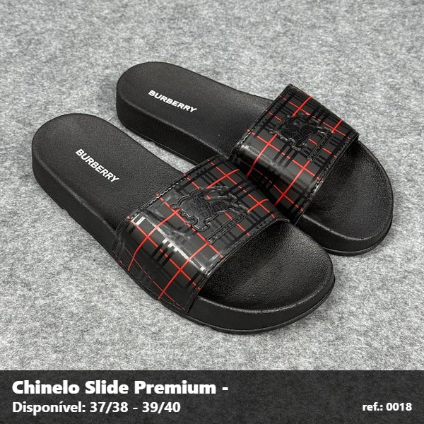 Chinelo Slide Burberry - Preto detalhe Vermelho 02