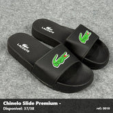 Chinelo Slide Lacoste - Preto detalhe Verde 02
