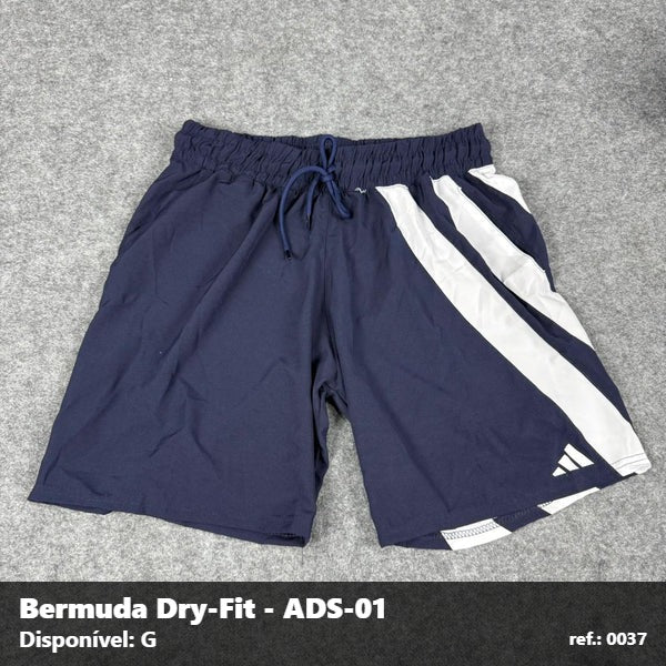 Bermuda Adidas Dry-Fit - Azul com Branco
