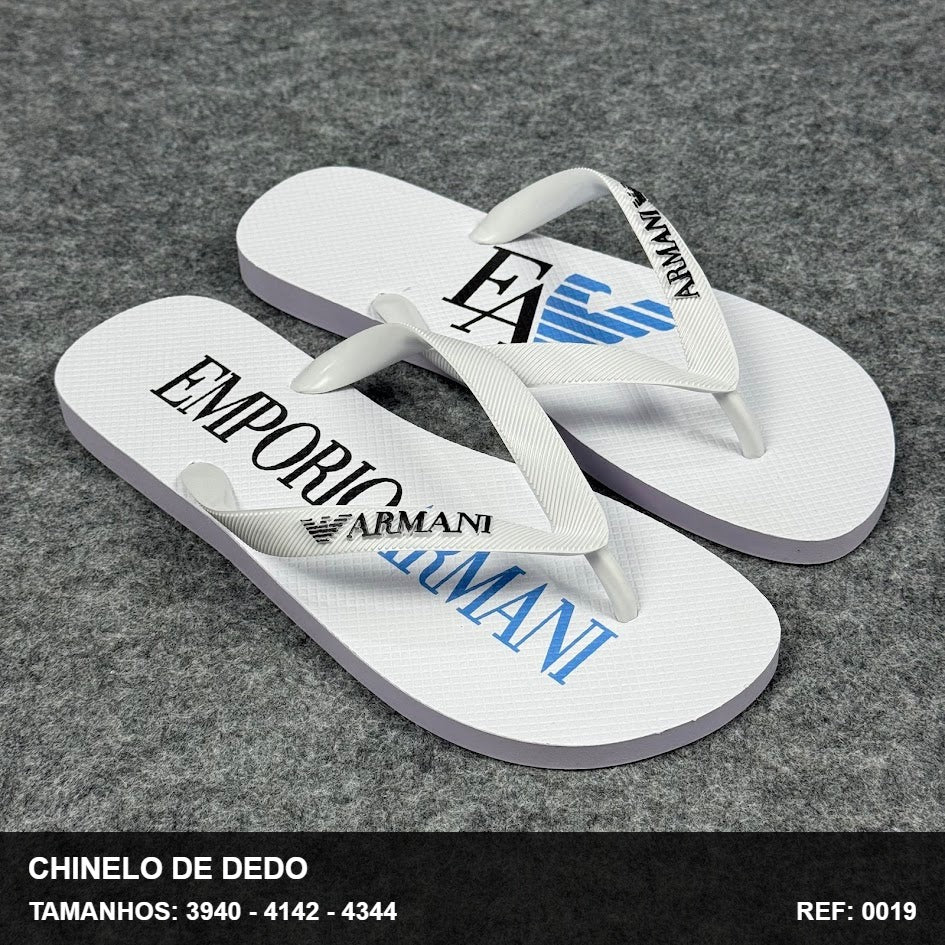 Chinelo de Dedo - Branco Azul EA7-13