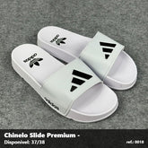 Chinelo Slide Adidas - Branco detalhe Preto 01