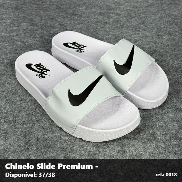 Chinelo Slide Nike SB - Branco detalhe Preto 45