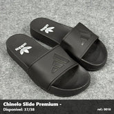 Chinelo Slide Adidas - Todo Preto detalhe Branco 11