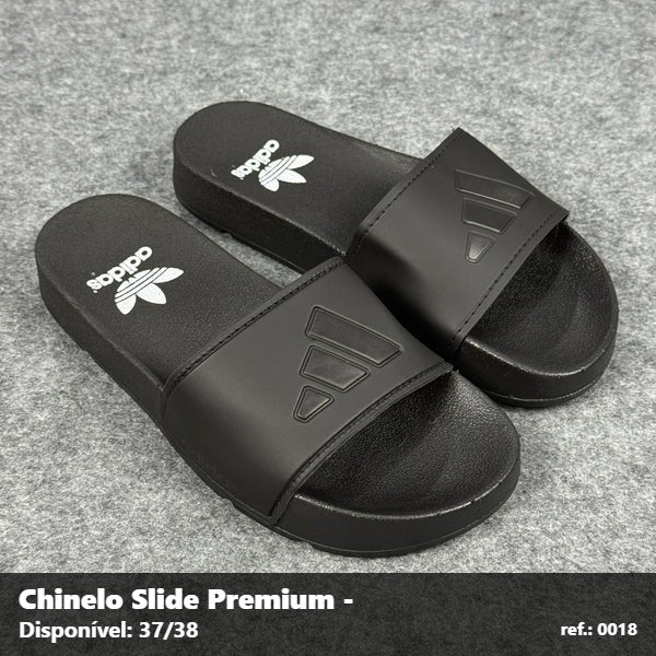 Chinelo Slide Adidas - Todo Preto detalhe Branco 11