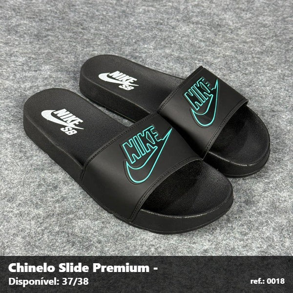 Chinelo Slide Nike SB - Preto detalhe Verde 30