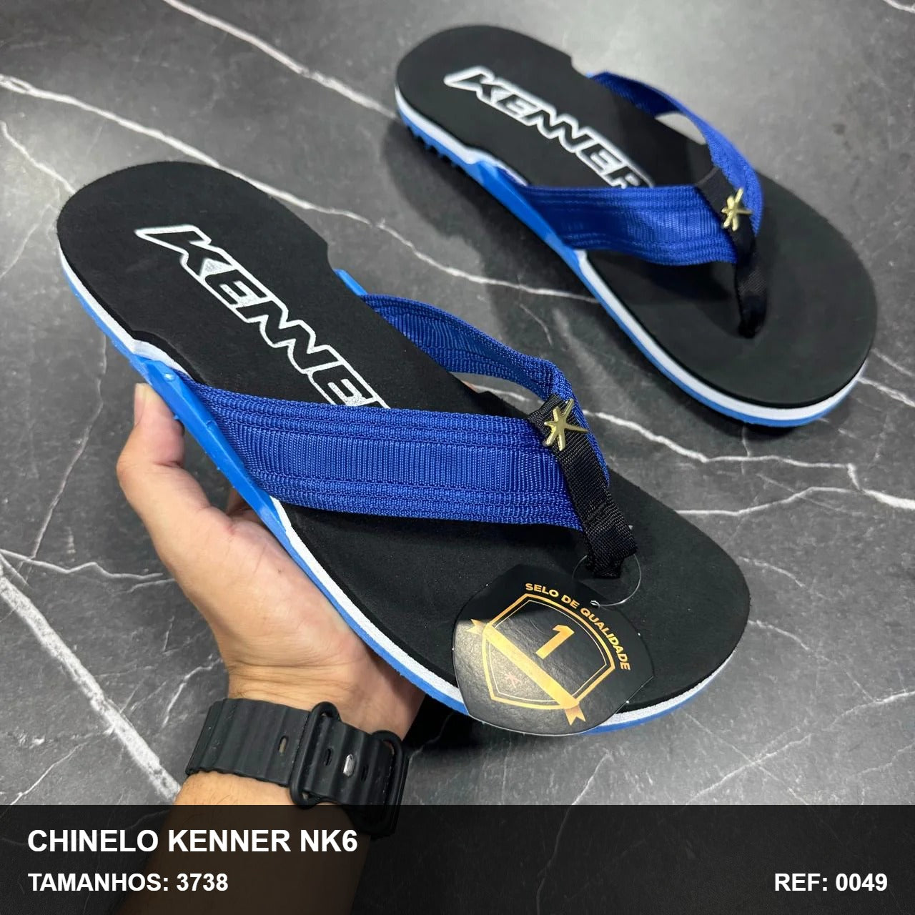 Chinelo Kenner NK6 - Preto Azul