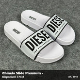 Chinelo Slide Diesel - Branco detalhe Preto 08