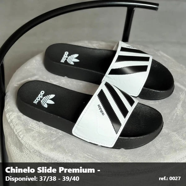 Chinelo Slide Adidas - Preto Branco 02