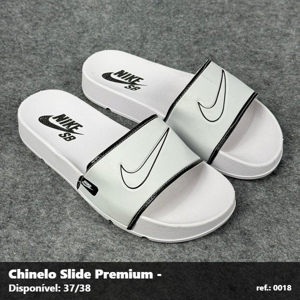 Chinelo Slide Nike SB - Branco detalhe Preto 46