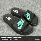 Chinelo Slide Nike - Preto com Verde Água 31